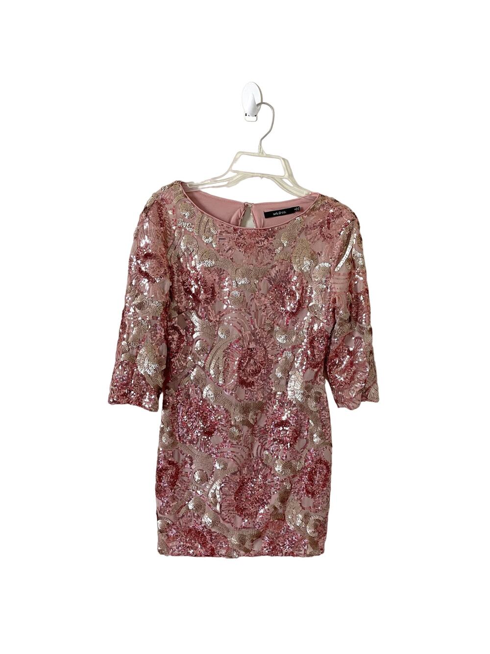 Ark & Co. Sequin Swifty Formal Sequin Mini Dress Pink Size Small